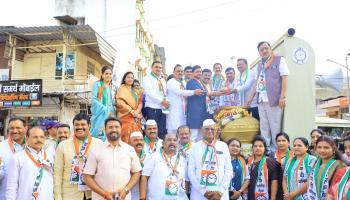 मावळमध्ये राष्ट्रवादी काँग्रेसच्या 'गौरव महाराष्ट्र रथयात्रे' चं जल्लोषात स्वागत