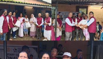पूरग्रस्त कुटुंबांच्या मदतीला रोटरीचा ‘सहयोग’; किराणा किट व ब्लँकेटचे वाटप
