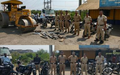 Big News l लोणावळा ग्रामीण पोलिसांनी केला कर्णकर्कश आवाज करणाऱ्या सायलेन्सरचा चुराडा ! 
