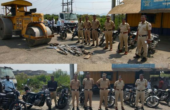 Big News l लोणावळा ग्रामीण पोलिसांनी केला कर्णकर्कश आवाज करणाऱ्या सायलेन्सरचा चुराडा ! 
